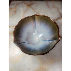 Bill Campbell Handcrafted Signed Ceramic Bowl Studio Art Brown Glazed Bowl